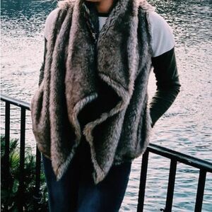 Mossimo Supply Co. Faux Fur Draped Vest in Brown